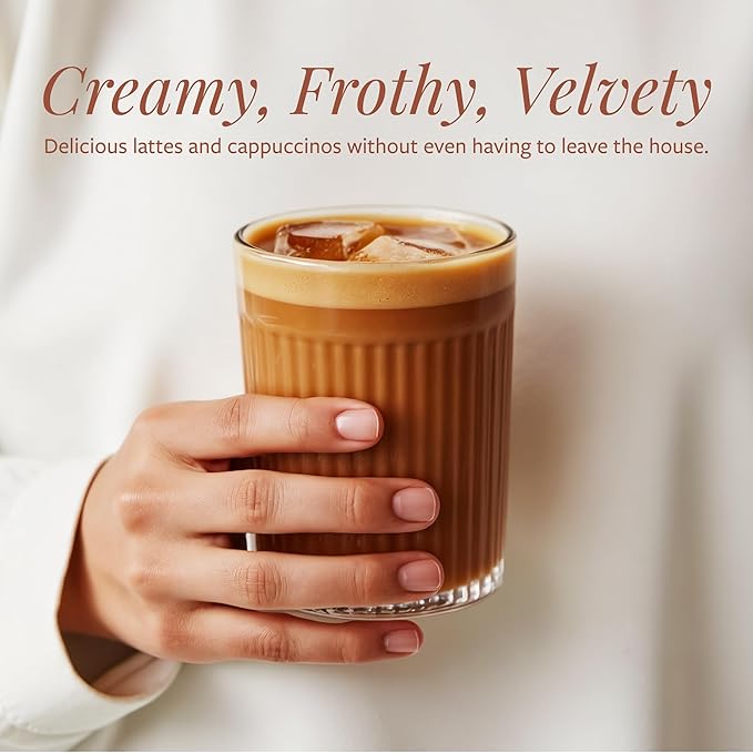 Shore Magic Premium Stainless Steel Handheld Milk Frother – Battery Operated Mini Blender/Whisk – Creates Rich, Creamy Froth for Lattes, Cappuccinos & Cold Drinks