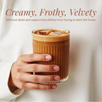 Shore Magic Premium Stainless Steel Handheld Milk Frother – Battery Operated Mini Blender/Whisk – Creates Rich, Creamy Froth for Lattes, Cappuccinos & Cold Drinks