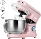 VIVOHOME Stand Mixer, 660W 10 Speed 6 Quart Tilt-Head Kitchen Electric Food Mixer with Beater, Dough Hook, Wire Whip and Egg Separator, Pink