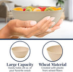 US Acrylic Wheat Straw Unbreakable 28 oz. Stackable Cereal Bowls for Snacks & Ice Cream in Beige Colors (Set of 8) 6-inch Reusable, BPA-Free, Dishwasher Safe Dinnerware, Made in USA