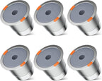 Reusable k Cup Coffee Filters,Universal stainless steel Refillable k Cups Filter Use for Keurig 2.0 and 1.0 Coffee Makers-brewers (6pack)