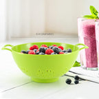 Meadow Lane 6-inch Small Colander, BPA-Free, Dishwasher Safe, Double Handles, Compact Food Strainer for Berries, Veggies and Pasta, 3-Cup Capacity, Meadow Green