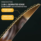 Lemeya 20-Piece Hammered Gold Silverware Set for 4 with Serrated Forging Knives,18/10 Stainless Steel Modern Flatware Set,Unique Cutlery Set Spoons and Forks Set,Mirror Polished,Dishwasher Safe