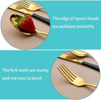 20-Piece Gold and Black Silverware Set for 4, 18/0 Stainless Steel Flatware Cutlery Utensils Set, Include Dinner Knives,Dinner Forks,Dinner Spoons,Salad Forks,Teaspoons,Dishwasher Safe