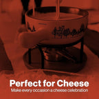 Swissmar Jura Ceramic Cheese & Chocolate Fondue Set, 2.65L / 2.8QT – 9-Piece Fondue Maker with Ceramic Pot, Forks, Burner & Beechwood Base – Perfect for Family Gatherings & Entertaining