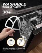 AIRMSEN Automatic Stand Mixer with LED Touchscreen & Timer - 11 Speed Tilt-Head Dough Mixer Fits 5.3QT Bowl & 3-IN-1 Attachments - Kitchen Electric Mixer for Bread Cake Baking - Black and Gray