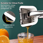 Lemon Squeezer - Stainless Steel Citrus Juicer, Heavy Duty Manual Juicer for Lemons, Limes, Oranges, Pomegranates (5 Year Warranty)