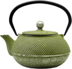 Cast Iron Teapot Tea Kettle with Stainless Steel Infuser for Stovetop Safe Coated with Enameled Interior Japanese Green Tetsubin for Loose Tea(30.4oz/900ml)