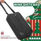 ALLCAMP Wine Bag - Insulated Cooler Bag with Wine Glasses, Bottle Opener & Wine Accessories for Wine Lovers - Portable Wine Gift Bag for Travel, Picnics, and Gift Ideas(Black)