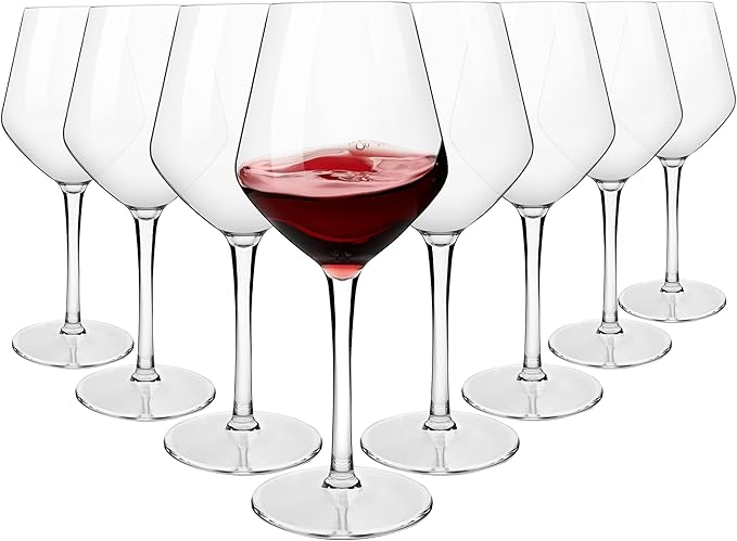 MICHLEY Unbreakable Stemmed Wine Glass 100% Tritan Plastic Dishwasher available Glassware 15 oz, Set of 8
