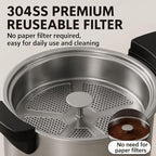 100 Cups Coffee Urn, Commercial Coffee Maker, Dual Wall Stainless Steel Coffee Urn Large Coffee Dispenser Insulated For Catering Business Wedding Party