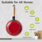 YUTANN Nonstick Frying Pan, 8 inch Enameled Cast Iron Pan Kitchen Healthy Egg Fry Pan Omelette with Detachable Handle, Lightweight Pre-seasoned Cast Iron Skillet, Dishwasher & Oven Safe