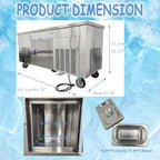 2.8KW Fried Yogurt Cream Machine Stainless Steel Commercial Rolled Ice Cream Maker 18" x 18" Square Stir-Fried Ice Cream Pan Double Pan Commercial Ice Roll Maker with 10 Boxs