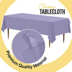 Exquisite 66% Thicker Premium Plastic Table Cloth Rectangle Table Cover 0.5 Mil 12 Pack Lavender Table Cloth 54 Inch x 108 Inch Disposable Tablecloth Won't Tear Easily Like Cheap Thin Brands