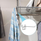 4 Pcs Accessory Hooks for Wire Shelving with Rubber Cover Heavy Duty Metal Hooks for Hanging Kitchen Utensils Wire Shelf Accessories Room Organization (Silver)