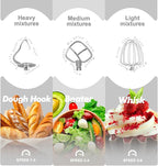 Kitchen in the box Stand Mixer, 6.5QT 660W Kitchen Electric Mixer, 6-Speed Tilt-Head Food Mixer with Dough Hook, Wire Whip, Beater, Dishwasher Safe (White)