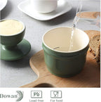 DOWAN Porcelain Butter Crock, Butter Keeper with Water Line, French Butter Dish for Soft Fresh Butter, Butter Container with Lid, No More Hard Butter, Green