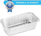 MontoPack Aluminum Disposable Loaf Pans | Deep Standard Size 8.5” x 4.5” Extra Thick Foil Bread Containers for Baking, Food Storage & Takeout | Eco-Friendly & Recyclable | Bulk 50-Pack 2 Pound Trays
