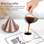 Compatible for Hario V60 & Chemex Pour Over Coffee Filters -MISETTO Reusable Stainless Steel - Best Coffee Maker and Bar Accessories (Copper)
