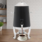 Coffee Urn with Fuel Holder 3.5 Gal/13L, Stainless Steel Beverage Dispenser Hot Drink Dispenser with Stand, Tea Water Coffee Chafer Urn for Parties Buffet Catering Commercial Home (Silver, Black)
