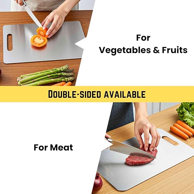 Titanium Cutting Board Set of 3, 2025 New Upgrade 100% Pure Titanium Cutting Boards for Kitchen, Hygiene & Durability Non Stick Chopping Board, 3Pcs Double Sided Cutting Boards (S+M+L)