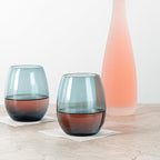 Restaurantware-Vetri 15 Ounce Wine Glasses, 6 Dishwashable Stemless Wine Glasses - No Lead, Durable, Blue Glass Stemware, For Home, Bar, Or Restaurant, Serve Merlot, Chardonnay, Or Bordeaux