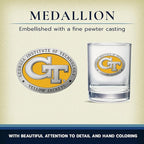 Heritage Pewter Georgia Tech Old Fashion | Double Rocks Glass 14 OZ for Liquor | Expertly Crafted Pewter Glass