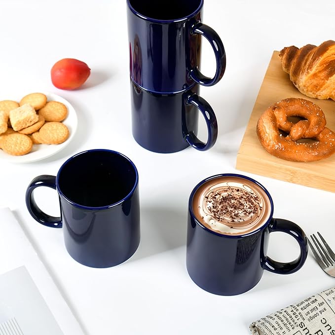 12oz coffee mug set of 6 Coffee Mugs for Coffee, Tea, Cocoa, Milk（cobalto）