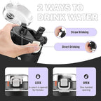 MUKOKO 32 oz Glass Tumbler with Straw,Glass Water Bottles with Time Marker,Iced Coffee Cup with Silicone Sleeve,Motivational Drinking Bottles,Leakproof-Black