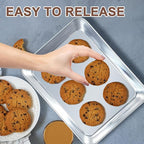 Baking Pans Set of 3, Commercial Grade Stainless Steel Cookie Pan for Baking, 12/10/9 Inch, Rectangle Bakeware Set for Cakes Breads Lasagna Casseroles, Rust & Warp Resistant & Nonstick, Heavy Duty