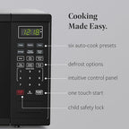 Farberware 1.1 Cu. Ft. 1000-Watt Microwave Oven Digital Control, 10 Power Levels, One-Touch Cooking, Defrost, Child Safety Lock, Black