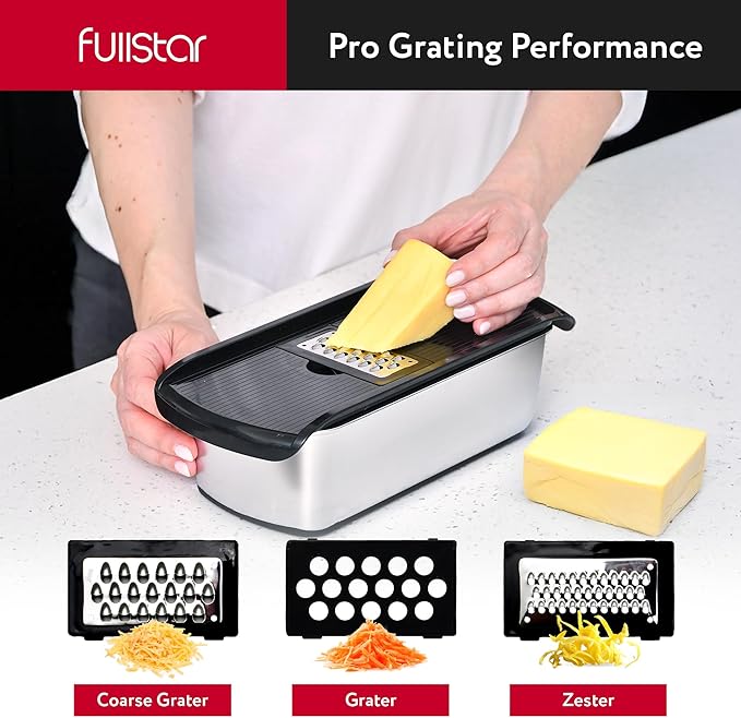 Fullstar The Original Pro Chopper - Vegetable Chopper and Spiralizer, Food Chopper with Container, Fruit Slicer, Kitchen Gadgets & Accessories, Home Essentials (14 in 1, Stainless Steel)