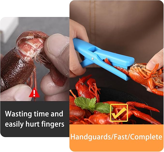 Crawfish Peeler, Sturdy and Practical Crayfish Shelling Device, Convenient and Smart Seafood Sheller Tool for Families and Restaurants (Blue, 3 Pcs)