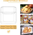 3x Air Fryer Oven Liners + 3x Mesh Grill Mats Compatible with Instant Vortex Pro Plus 10Qt, 9"x10" Reusable Liner for Bottom of Oven, Non-Stick Air Fryer Toaster Oven Mat for Oven, Microwave