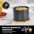 Guy Fieri's Flavortown Laser Titanium 8-Quart Stock Pot with Lid - Non-stick Cookware Without PFAS, PTFE, or PFOA, 3x More Durable, Dishwasher Safe, Oven Safe