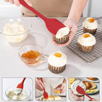 13-Piece Measuring Cups and Spoons Set with 3-Piece Red Silicone Spatula Set, BPA-Free, Dishwasher Safe Baking and Cooking Tools