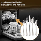 20-Piece Off white Silverware Set 18/0 Stainless Steel Silverware Set Off white Handle Cutlery Set Service for 4 Dinner Knives Forks Spoons Set Flatware Set Finish Dishwasher Safe