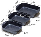 S·KITCHN Set of 3 Nonstick Roasting Pan Baking Dishes for Lasagna, Casserole and Bread Baking Pan, Large & Deep Lasagna Pan with Handles