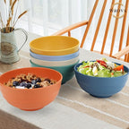Wheat Straw Bowls Set 60 OZ Unbreakable Large Cereal Set of 6 - Microwave and Dishwasher Safe, Big for Camping and Party - BPA Free Soup Bowl for Serving Oatmeal and Salad - 6 Colors