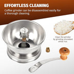 Mason Jar Coffee Grinder - Manual Lid Attachment for Wide Mouth Jars, Stainless Steel & Ceramic Burr, Ideal for Camping & Home Barista