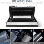 Vakumar Liquid Vacuum Sealer Machine, 90Kpa Vacuum Sealer Machine Preservation Dry/Moist/Liquid Modes, LED Indicator Light, Handle Locked Design, Built-in Cutter and Bag Storage, Removable Drip Tray