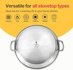 ACTIV CUISINE Paella Pan, 14 Inch Stainless Steel Paella Pan, Non-stick Coating, Seafood and Meat for 6 Servings, Cooking Pan Suitable for All Cooktops Including Induction, 36 CM