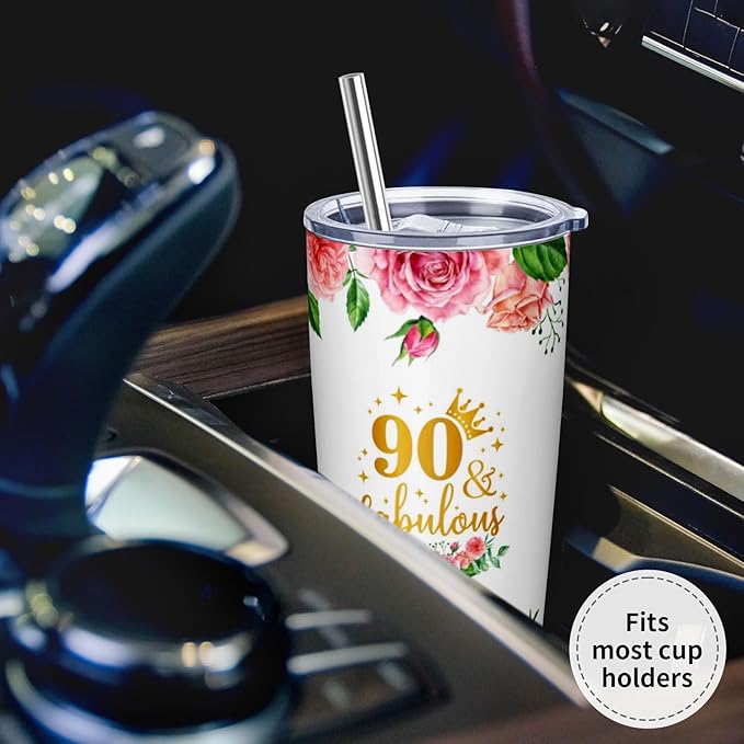 90th Birthday Gifts for Women, Gifts for 90 Year Old Woman, 90th Birthday Ideas, 90 Year Old Bday Gift for Women, 1935 Bday Gift for Woman 20oz Tumbler