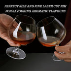 GLASKEY 22oz Large Brandy Snifter Glasses Set of 2,Crystal Cognac Glasses for Cognac,Brandy,Whiskey,Dishwasher Safe,Perfect for Home,Restaurants and Party