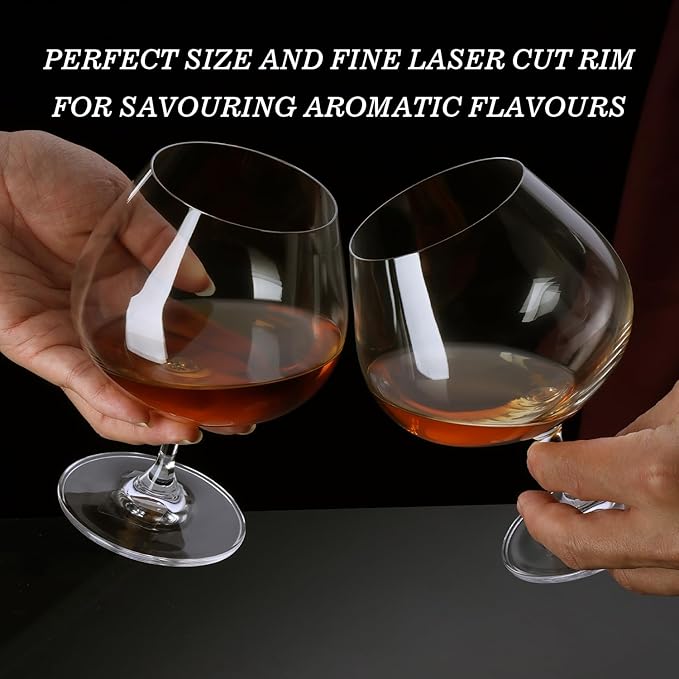 GLASKEY 22oz Large Brandy Snifter Glasses Set of 2,Crystal Cognac Glasses for Cognac,Brandy,Whiskey,Dishwasher Safe,Perfect for Home,Restaurants and Party