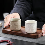 Ceramic Espresso Cups Set of 2 or 4, 3.4 Oz Espresso Mugs, Demitasse Cups for Coffee or Tea, Small Coffee Cups No Handles (white, 2)