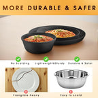 Modern Dinnerware Set – 40-Piece Plastic Plates and Bowls Set for 8, Reusable Unbreakable Dishes with Cups, Forks, Knives and Spoons, for Camping, Picnic or Daily Use