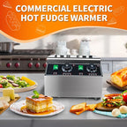 YOOKTEN Electric Sauce Bottle Warmer, 0.68x2 Qt Commercial Hot Fudge Warmer Hot Chocolate Warmer and Dispenser Nacho Cheese Warmer,86-185℉Sauce Warmer Dispenser,Double Bottles Nacho Cheese Warmer
