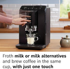 BOSCH 300 Series Fully Automatic Espresso and Coffee Machine – In-Cup Frother, OneTouch Milk Drinks, 5 Drink Options, Ceramic Grinder, Easy Clean & Descale, in Black TIU20109