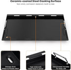 Stanbroil 6789 Full Size Griddle Insert for Weber Genesis 4-Burner 400 Series Gas Grill, Nonstick Coating Flat Top Griddle for Weber Genesis I&II 410 415 425s 435 440, Black